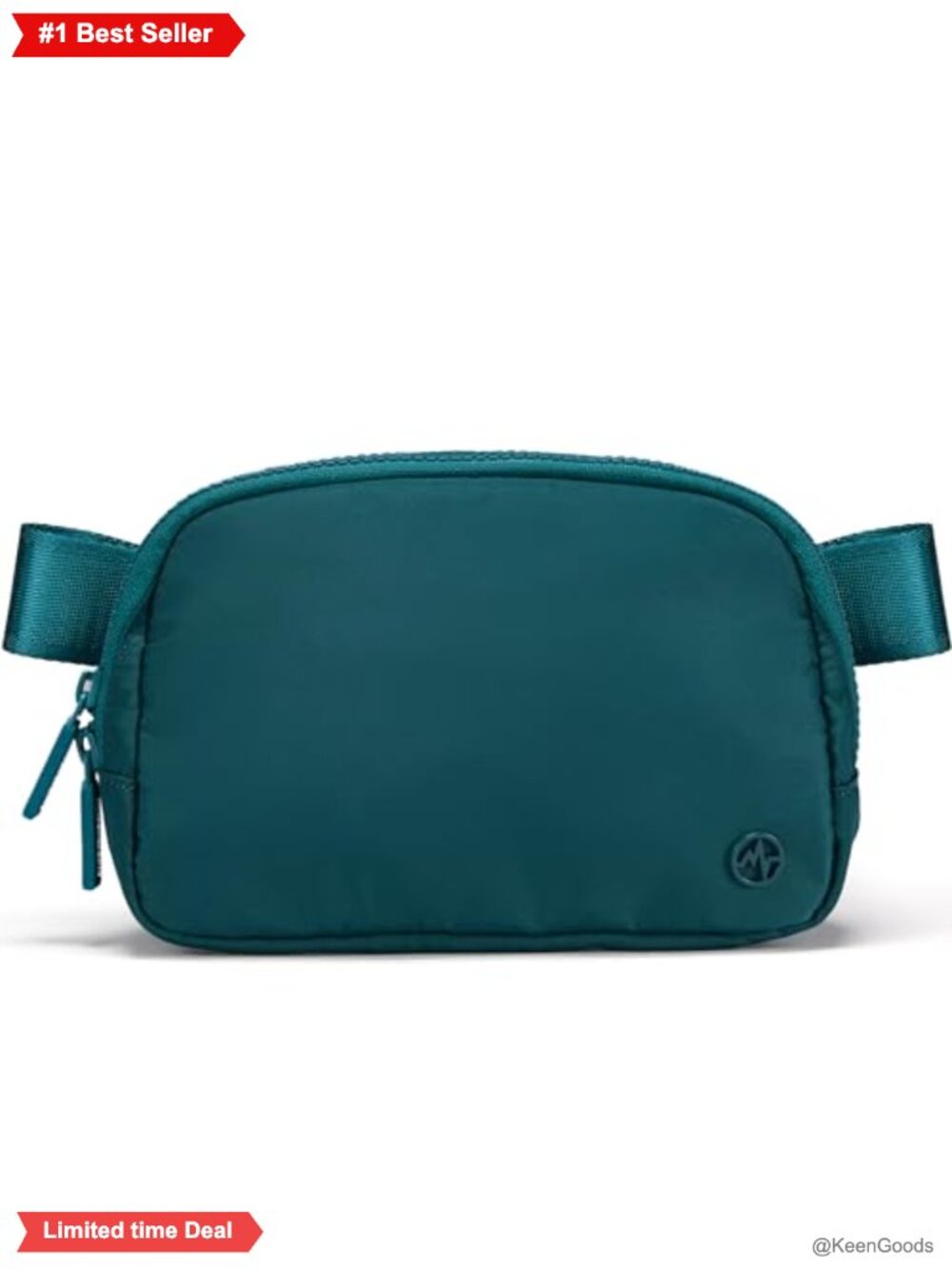 Nylon Belt Bag Crossbody Fanny Pack Two-Way Zipper Mesh Pockets